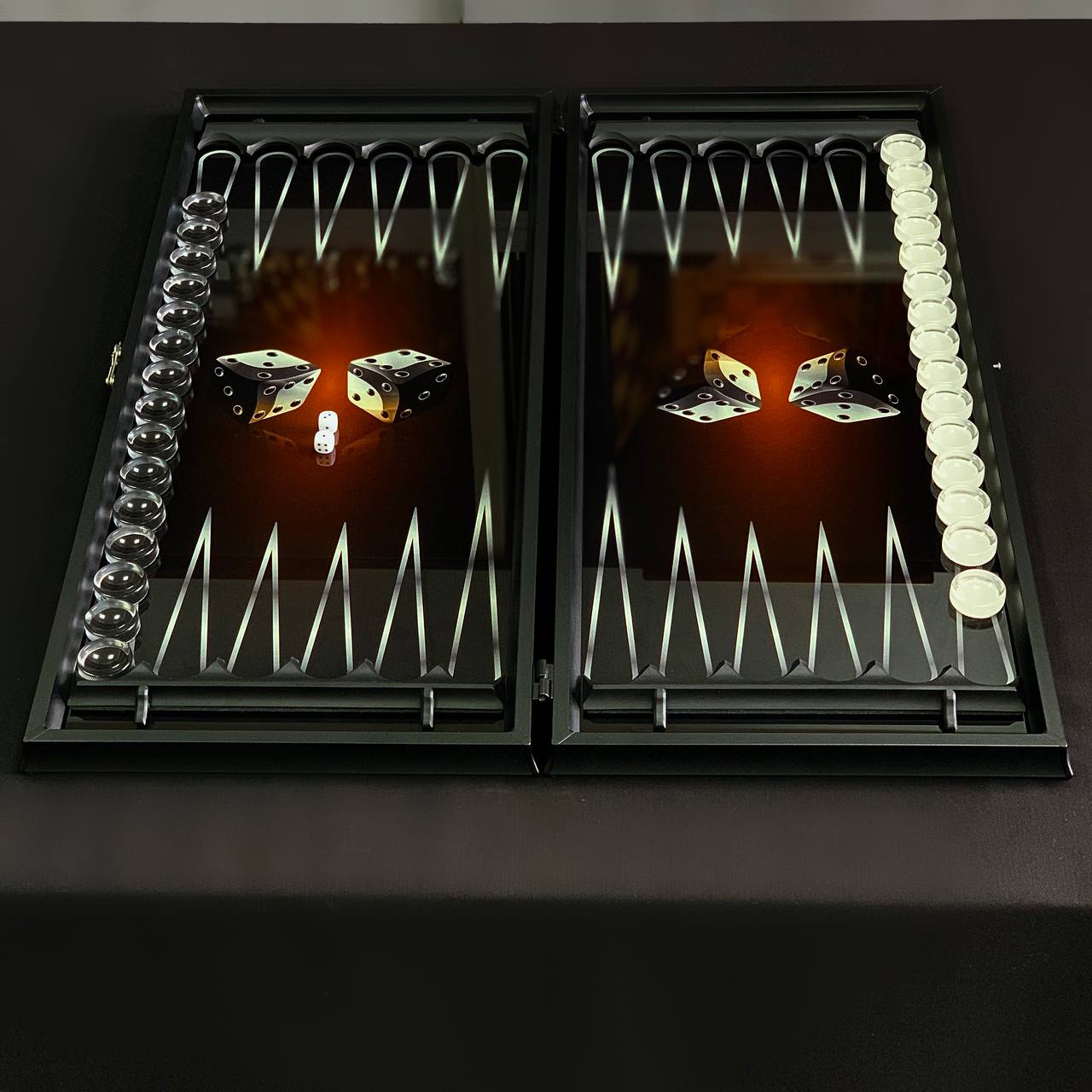Elegant 3-in-1 Glass Game Board: Chess, Glass Backgammon, and Checkers. Gift-ready. Customized