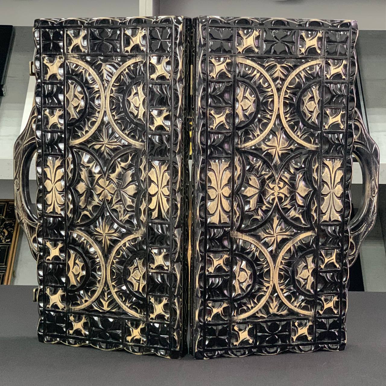 Exklusives Backgammon-Set aus Holz mit Glasbrett, 58×28×8 cm, Art. 192380 Individualisierung Geschenkfertig