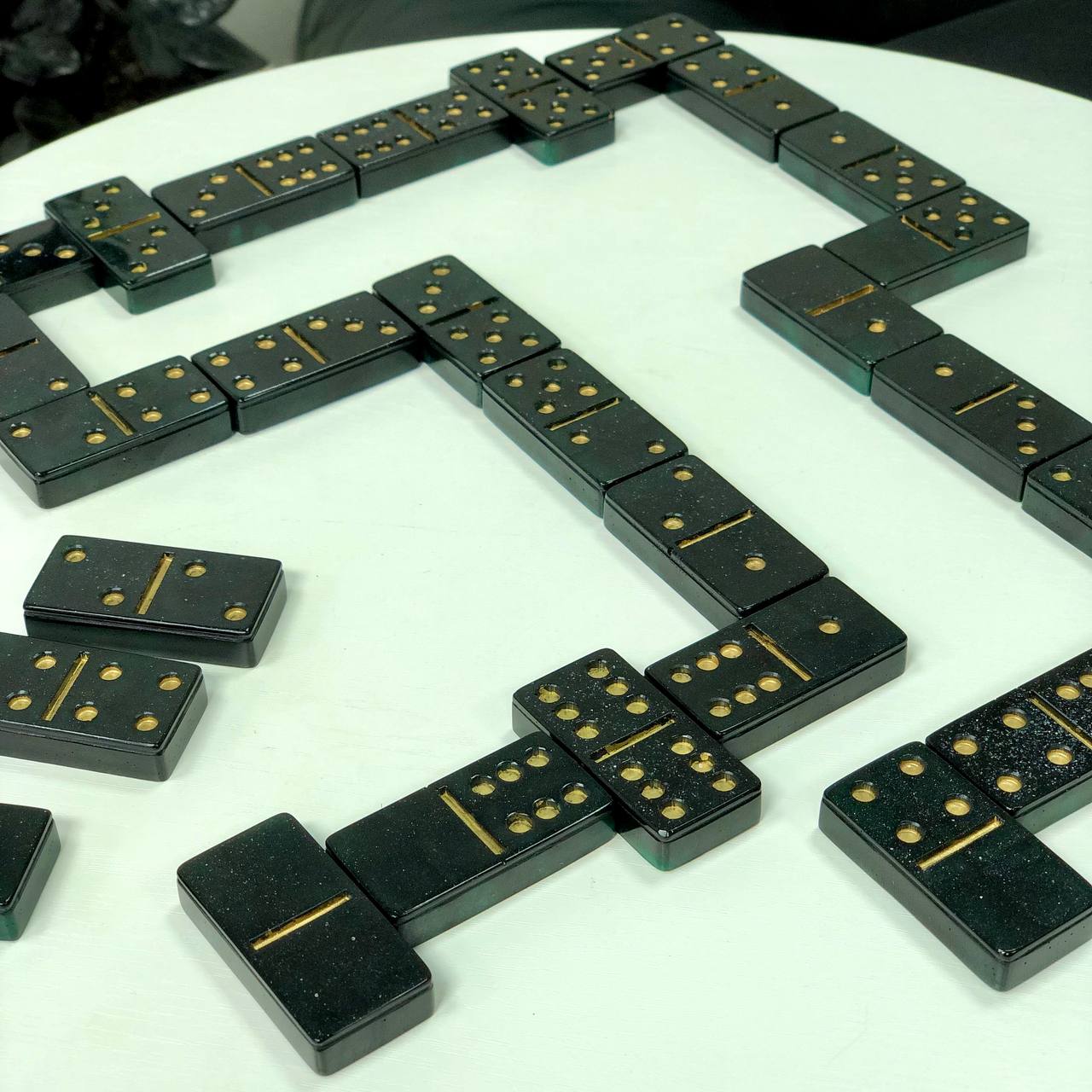Dominoes Set Handmade Epoxy resin 52*26*10mm in box. Gift-ready