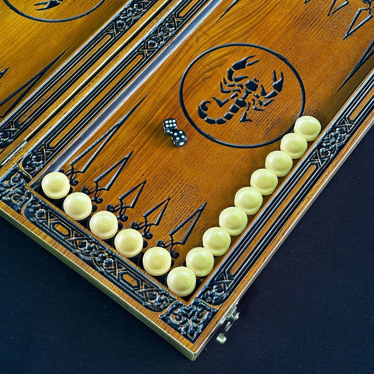 Wooden backgammon board game set 46*23cm, Gift-ready and Personalized