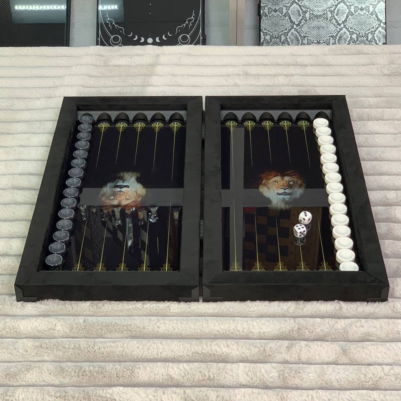 Exclusive Handmade Metal Backgammon Set 40*20cm, Gift-ready compact size