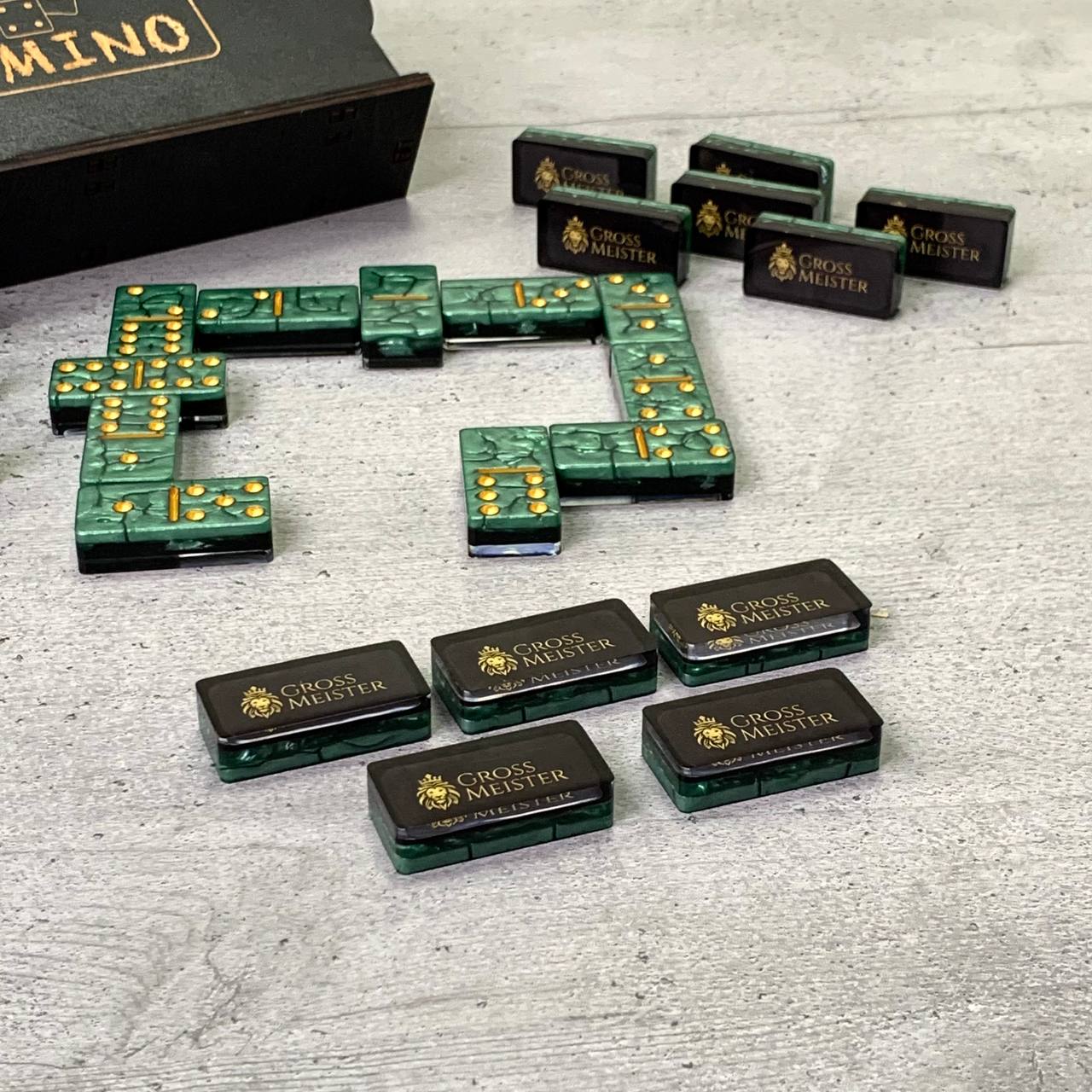 Dominoes Set Handmade Epoxy resin 51*26*13mm in box. Gift-ready
