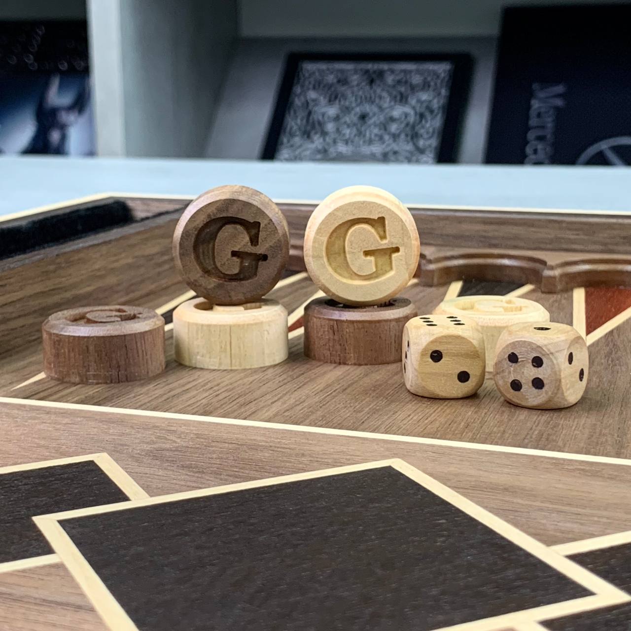 Sophisticated Play: Luxury Wooden Backgammon Set, Made by Hand. Gift-ready and Free Worldwide Shipping