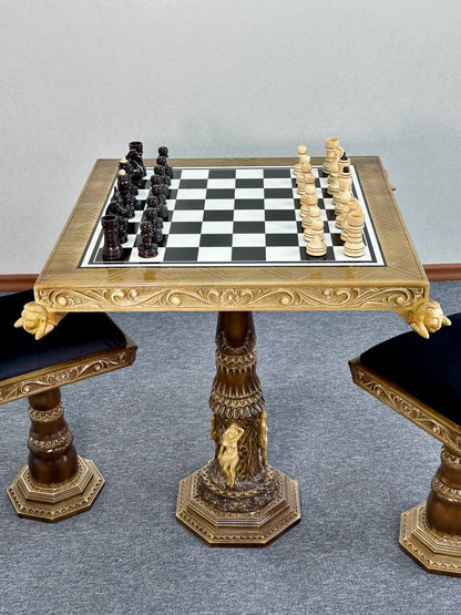 Exclusive handmade wooden chess set, chess table, luxury chess set, royal chess set, limited edition