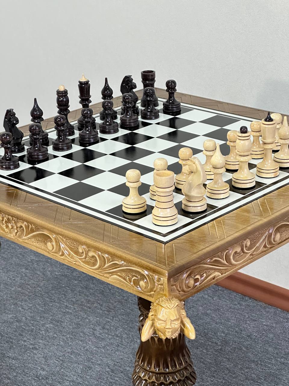 Exclusive handmade wooden chess set, chess table, luxury chess set, royal chess set, limited edition