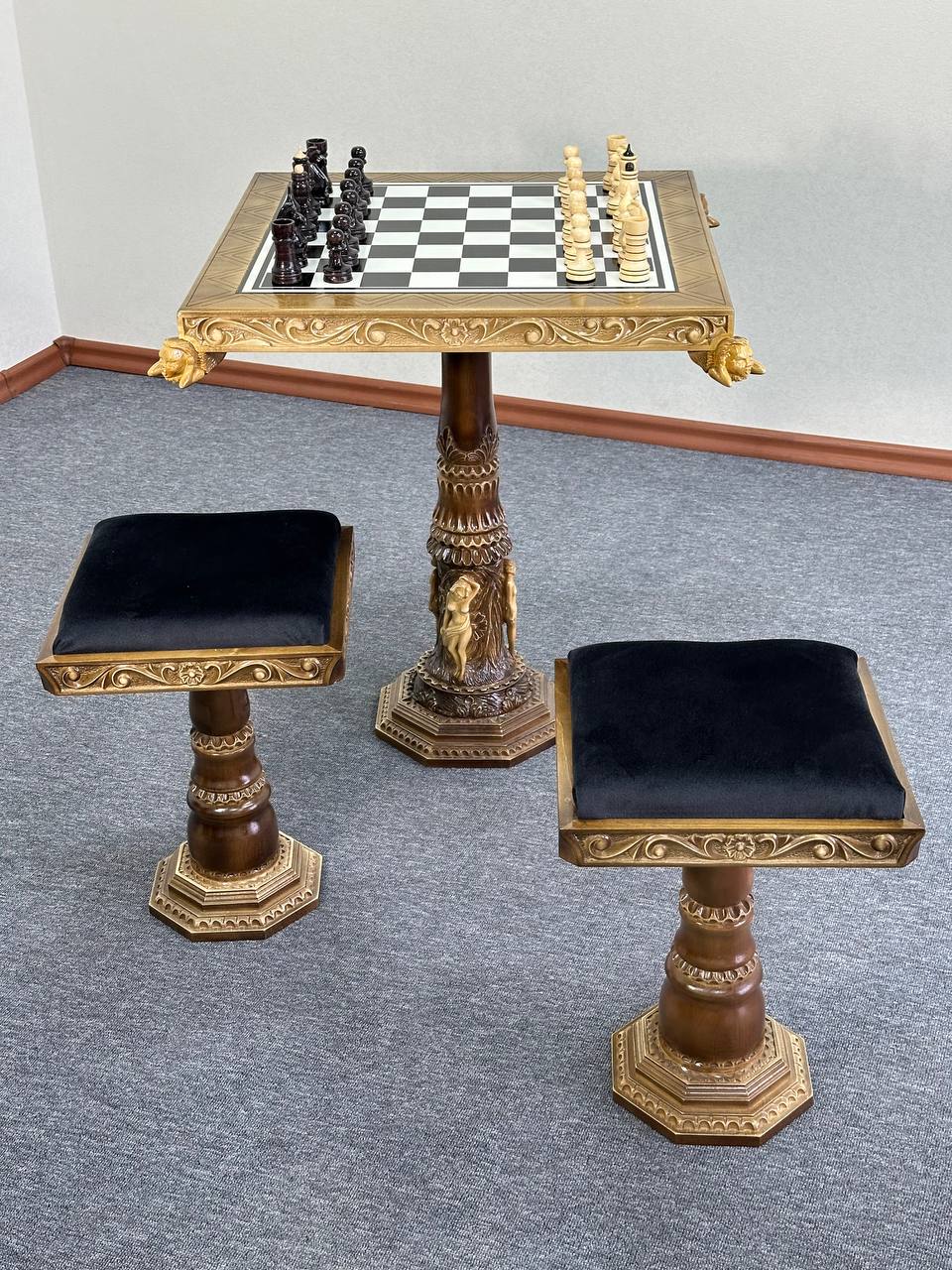 Exclusive handmade wooden chess set, chess table, luxury chess set, royal chess set, limited edition