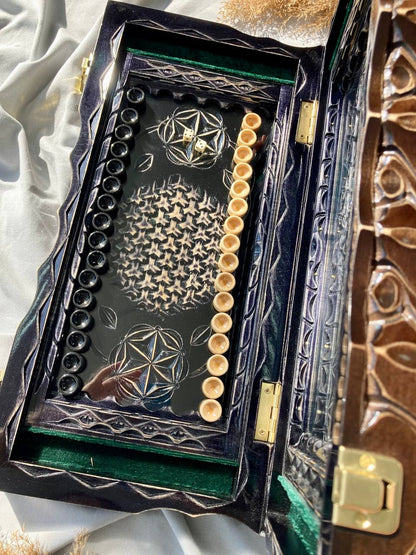 Juego de ajedrez de madera con tablero de cristal para backgammon, tablero de ajedrez, regalo para jefe, limitado