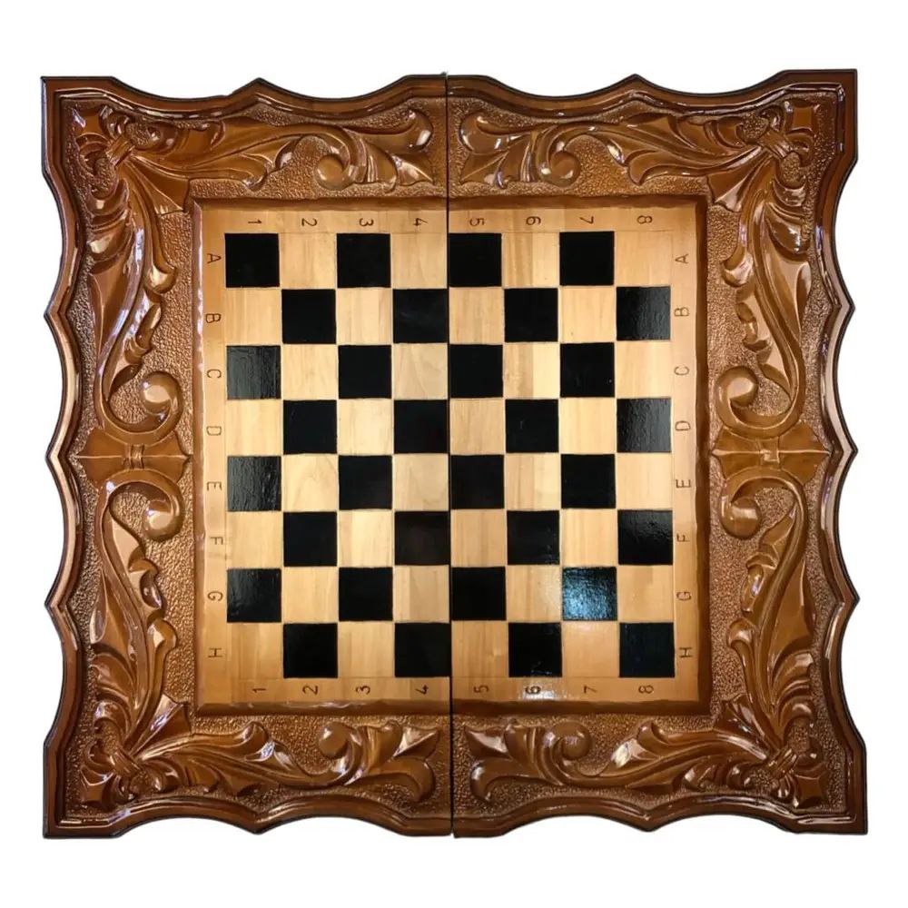 Handmade wooden chess set 3 in 1, 60×30×9 cm, art. 191047