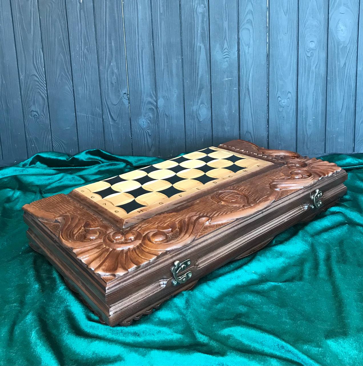 Handmade wooden chess set 3 in 1, 60×30×9 cm, art. 191037