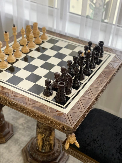 Exclusive handmade wooden chess set, chess table, luxury chess set, royal chess set, limited edition