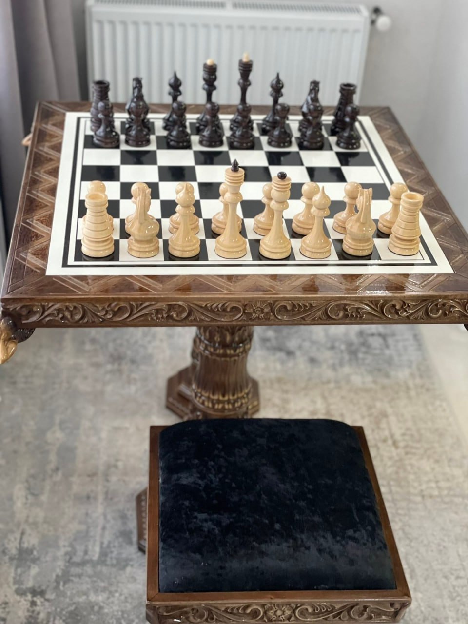 Exclusive handmade wooden chess set, chess table, luxury chess set, royal chess set, limited edition