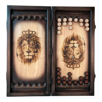 Wooden backgammon "Lion", gift backgammon set, backgammon board, backgammon set