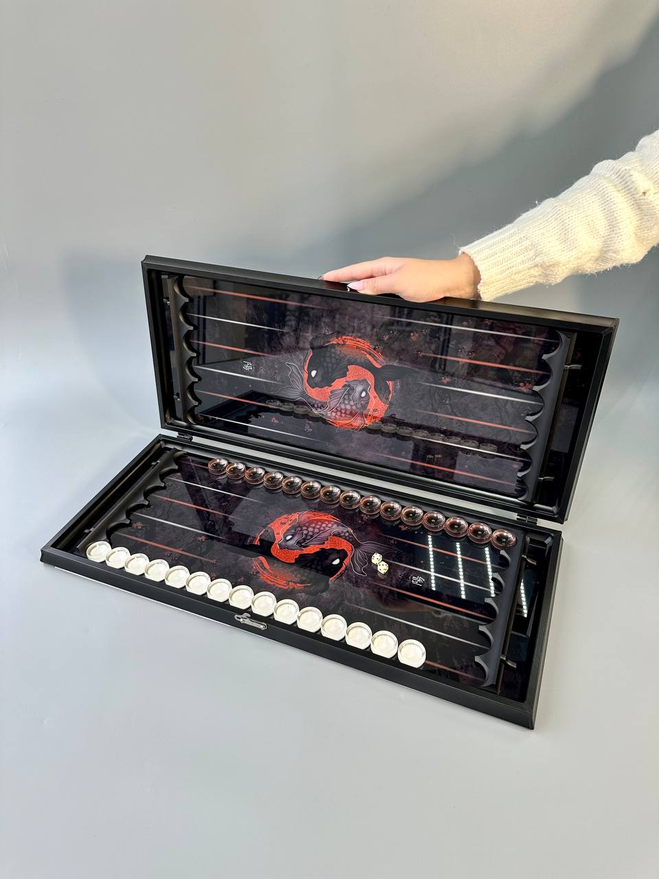 Stylish & Modern Glass Backgammon Board Game Set, Gift-ready. Customization is available.