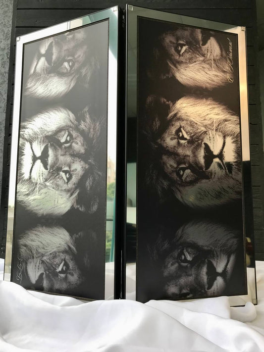 Metal backgammon "Trio of Lions", 60×30 cm, art. 250044