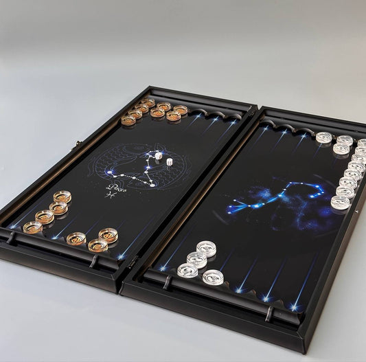 Glass backgammon set,  backgammon board, gift for boss, customized backgammon board, glass backgammon board