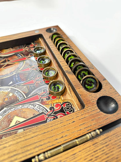 Exclusive Wooden Backgammon Set, Luxury gift idea for friend, Glass backgammon