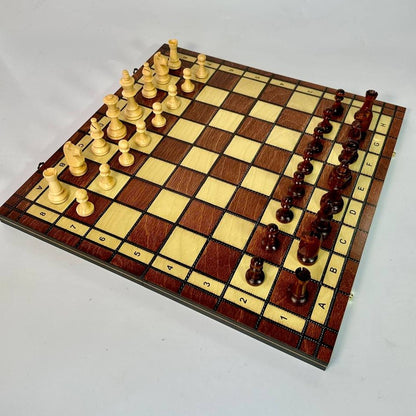 Classic wooden chess set with double Queen, travel chess set, classic chess board, compact sized chess set, gift for dad, gift for couple limited
