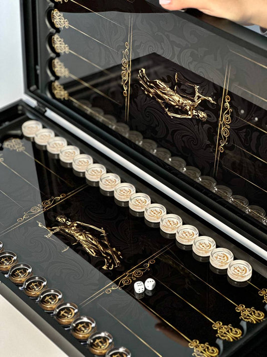 Glass backgammon set for lawyers, backgammon set, luxury backgammon board, game board, Gift for attorneys