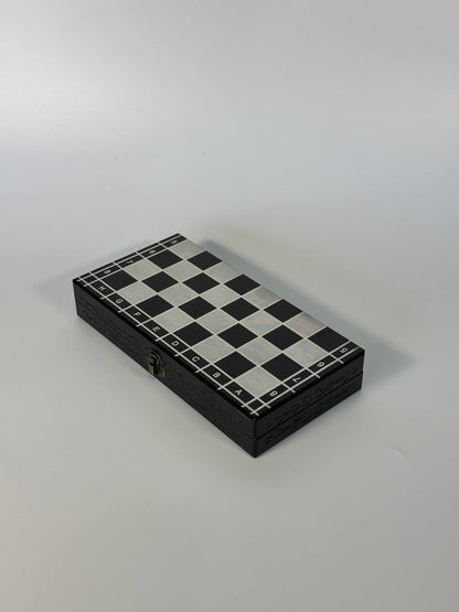 Compact chess set, travel wooden chess set, classic chess board, compact sized chess set, gift for dad, gift for couple limited