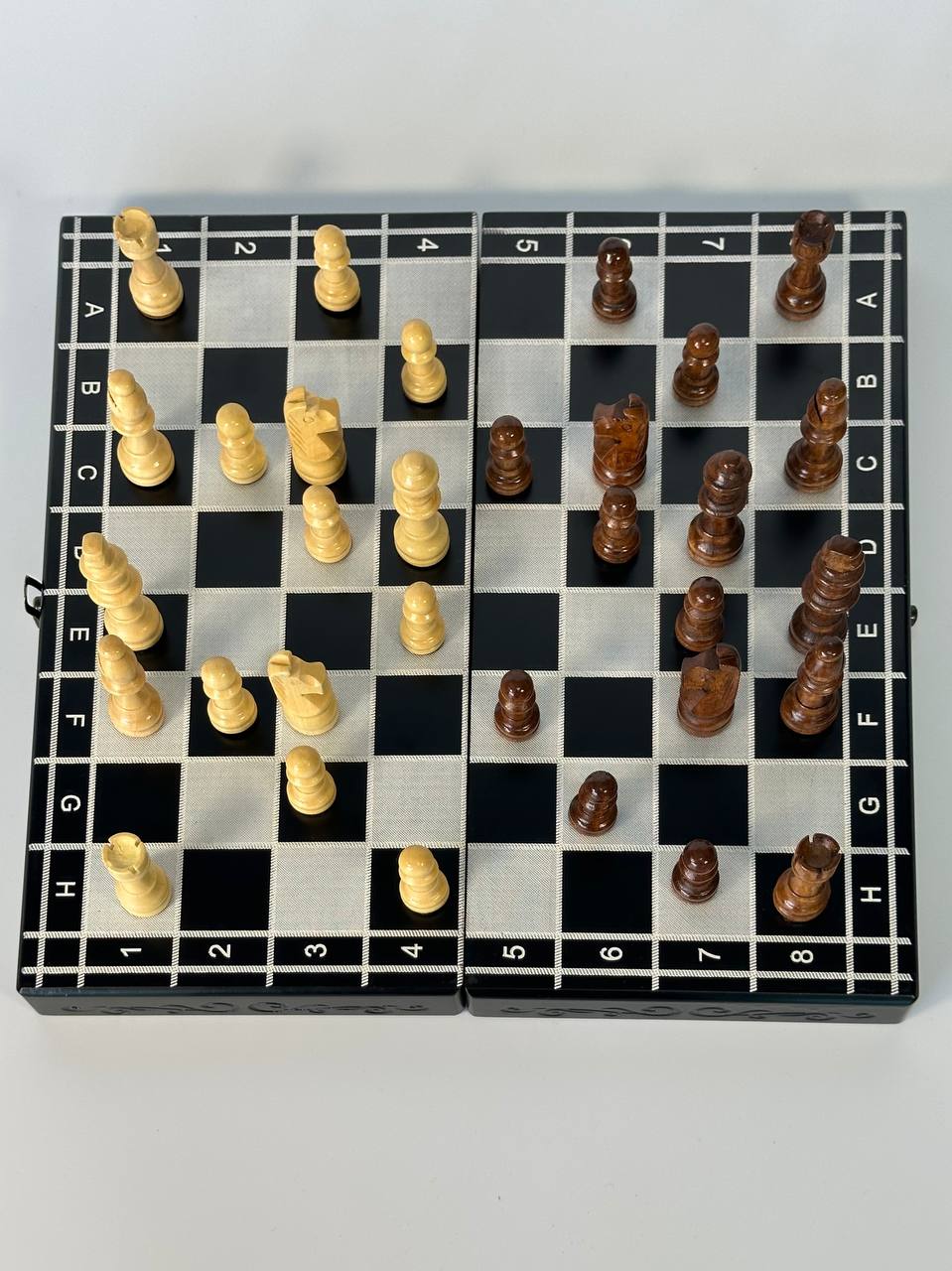 Compact chess set, travel wooden chess set, classic chess board, compact sized chess set, gift for dad, gift for couple limited