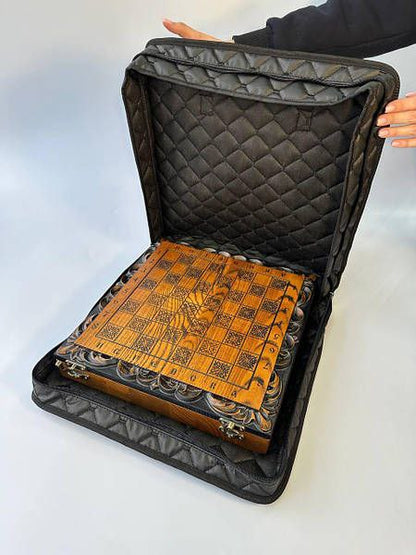 Storage  case-bag for chess set 40*40*8 cm, Bag for chess board, travel chess board