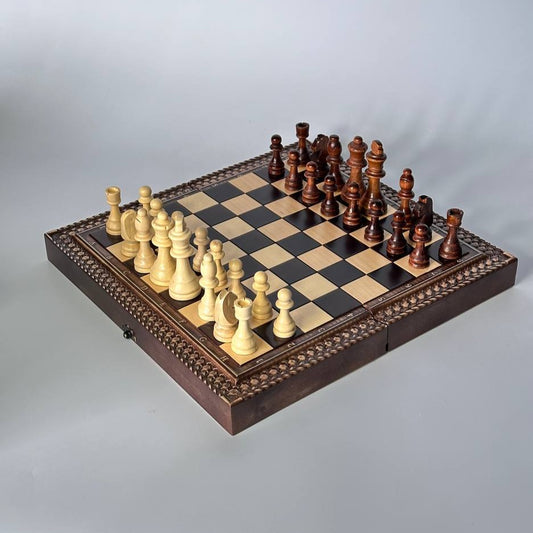Classic wooden chess set, travel chess set, classic chess board, compact sized chess set, gift for dad, gift for couple limited