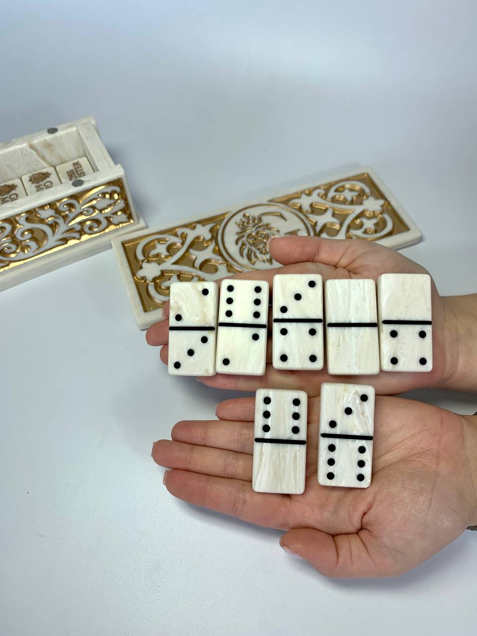 Individuelles Steindomino-Set, Art. 400013, Steindomino in einer Aufbewahrungsbox