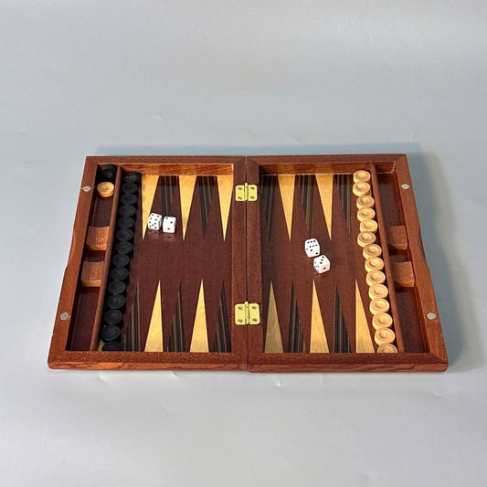 Wooden backgammon, Travel backgammon set, Tournament Backgammon set art. 198022
