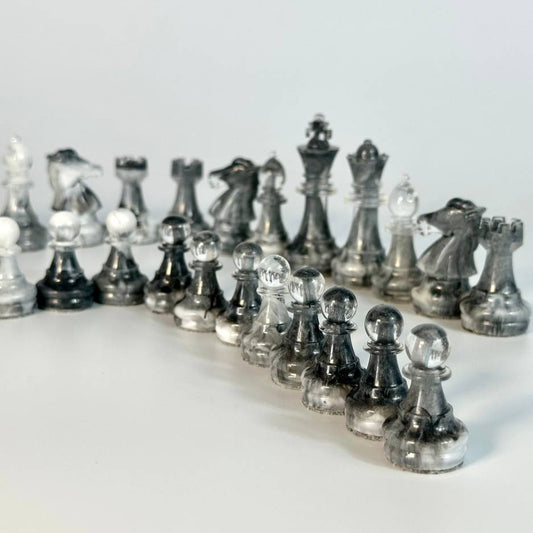 Epoxy resin Gray Chess pieces set, Large chess pieces, chessmen