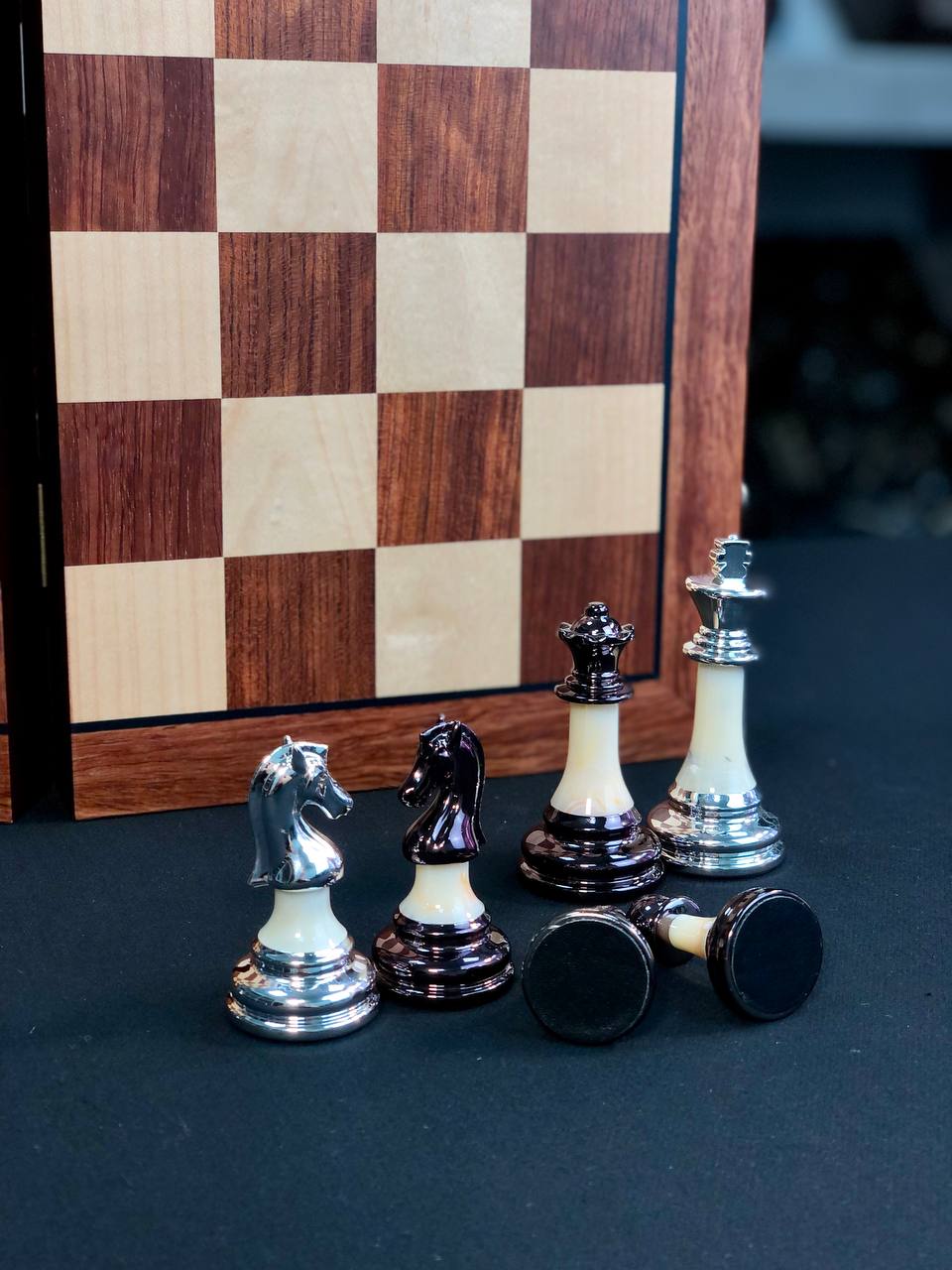 Compact sized Elegant wooden chess set, Gift-ready