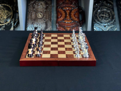 Compact sized Elegant wooden chess set, Gift-ready