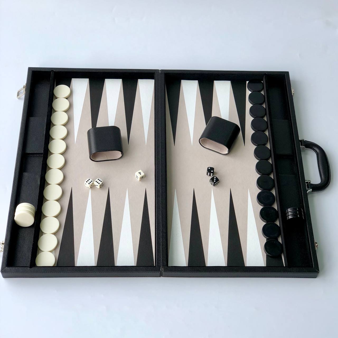 Tournament Backgammon 53*31cm Faux leather Acrylic chips. Gift-ready.