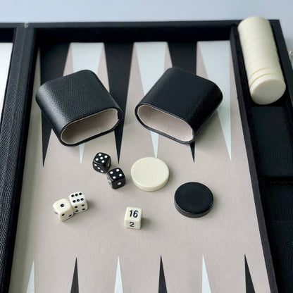 Tournament Backgammon 53*31cm Faux leather Acrylic chips. Gift-ready.