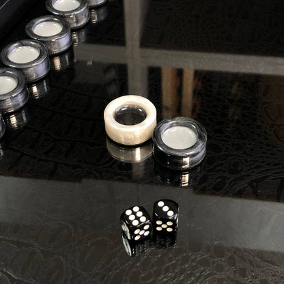 Exclusive Handmade Metal and Carbon Backgammon Set 60*30cm, Gift-ready