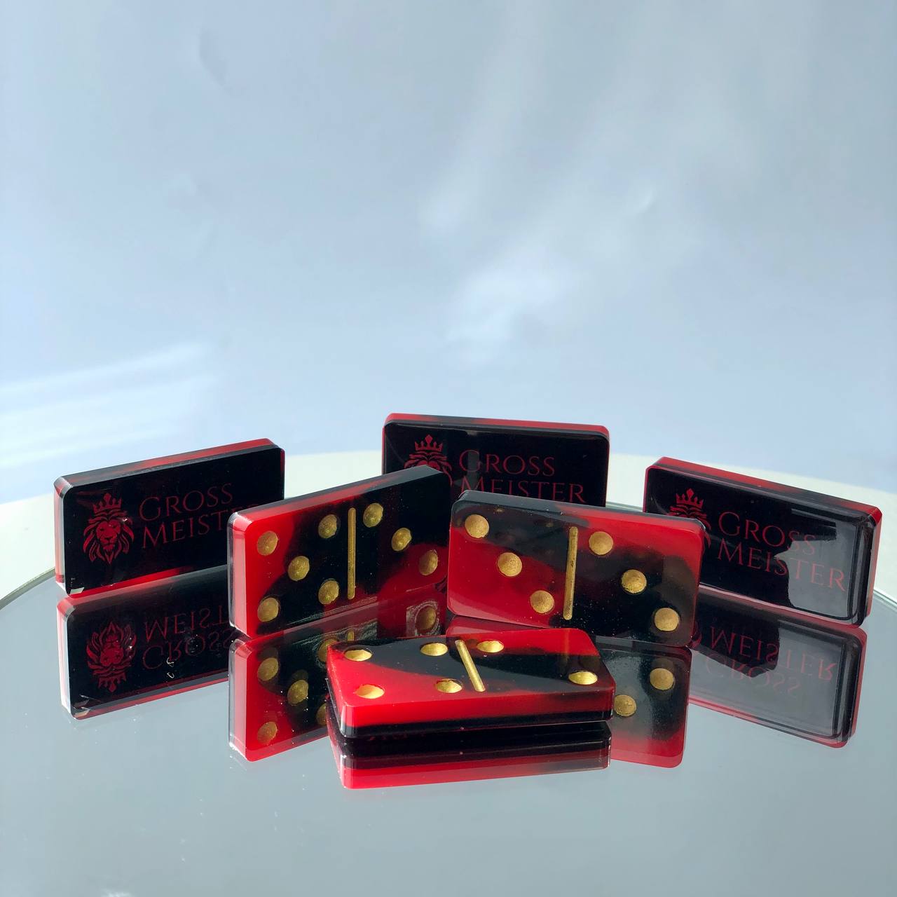 Dominoes Set Handmade Epoxy resin 47*24*7mm  in box. Gift-ready and Customized