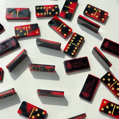 Dominoes Set Handmade Epoxy resin 47*24*7mm  in box. Gift-ready and Customized