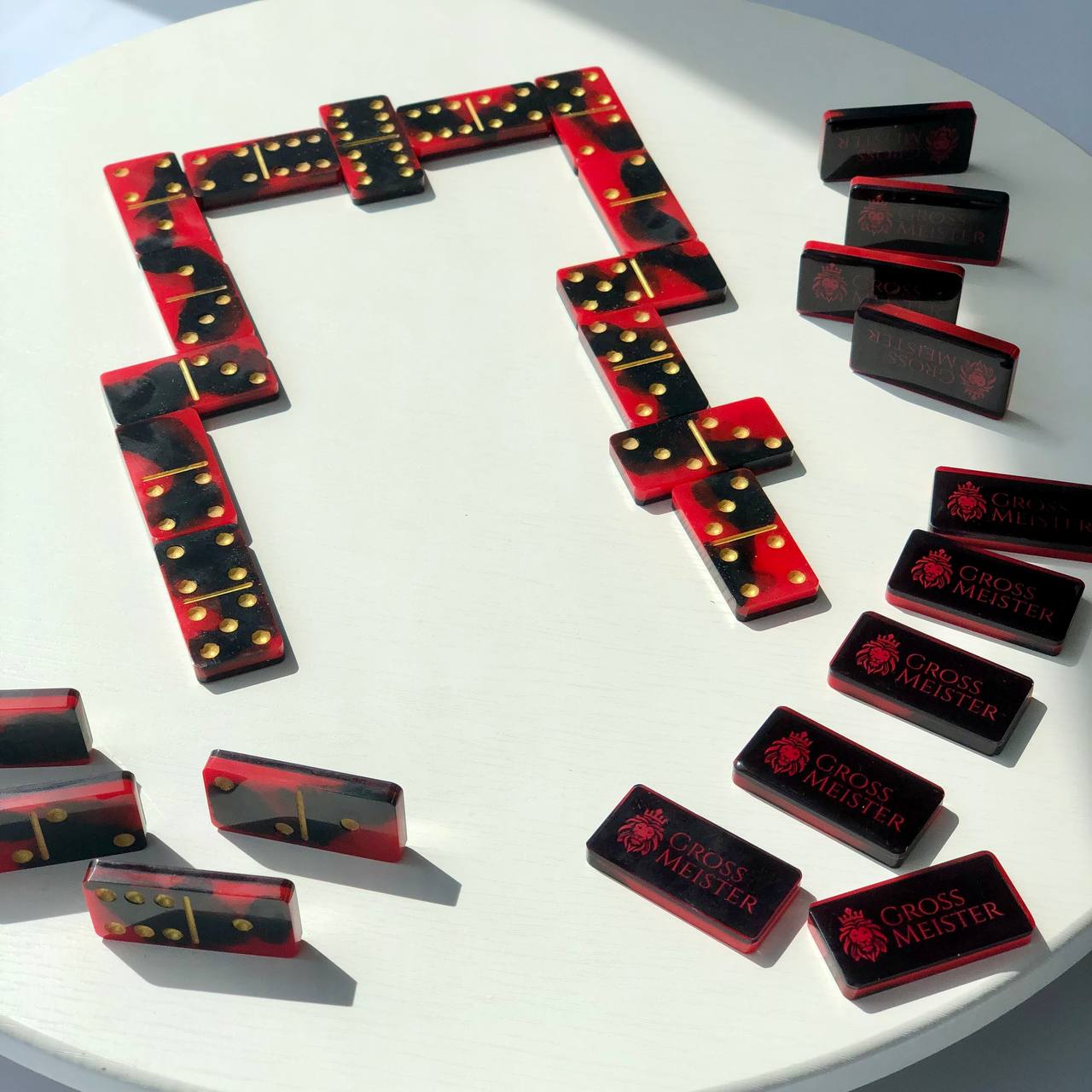 Dominoes Set Handmade Epoxy resin 47*24*7mm  in box. Gift-ready and Customized