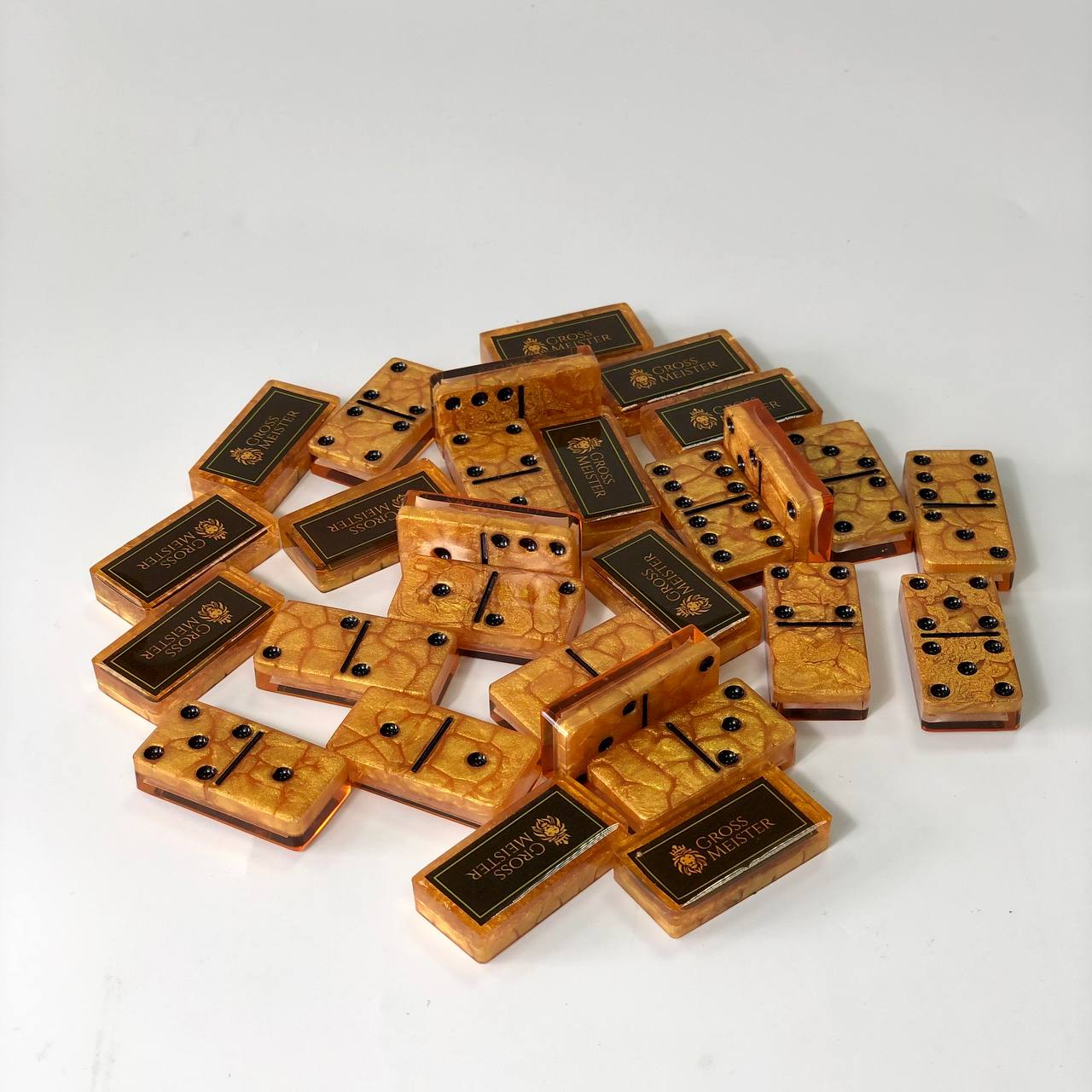 Dominoes Set Handmade Epoxy resin 48*24*11mm  in box. Gift-ready and Customized