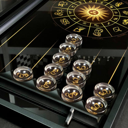 Glass backgammon set Dragon, 61*27cm. Personalization. Gift-ready.