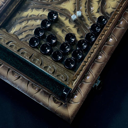 Exclusive Hand-Carved Wooden backgammon with Glass Board – Luxurious and Unique Gift-ready