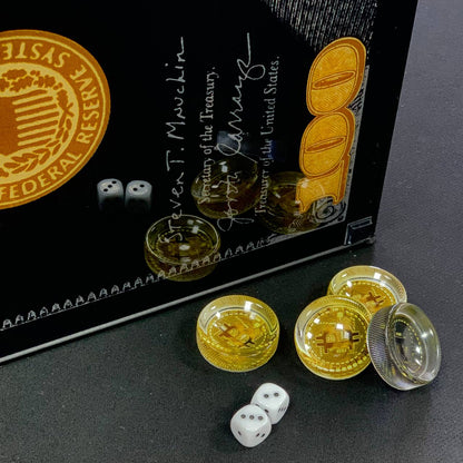 Glass Backgammon "Black Dollar" – Exquisite, Original, Customizable, Gift-Ready