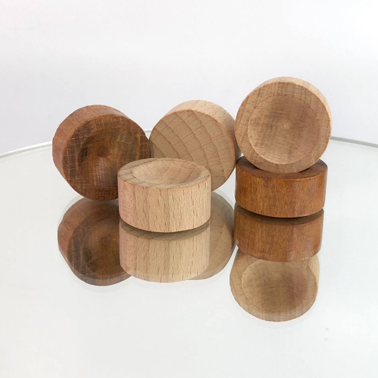 Set of wooden checkers pieces "Classic" 26mm, wooden chips for Backgammon and Checkers Game