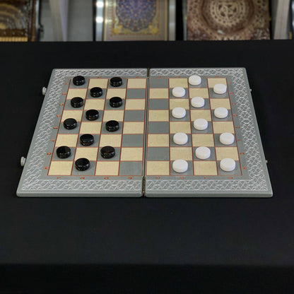 Acrylic stone chess Set 47*24cm: A Luxurious Gift for True Connoisseurs. Gift-ready