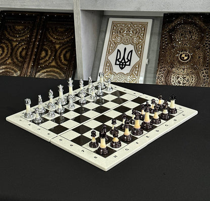 Luxury White Acrylic Stone Chess Set 47*23,5cm, Gift-ready Exlusive offer