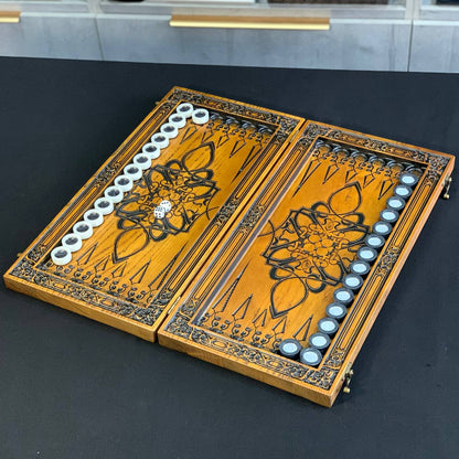 Holz-Backgammon „Drache“, 64×31×8cm, Art. 190169 