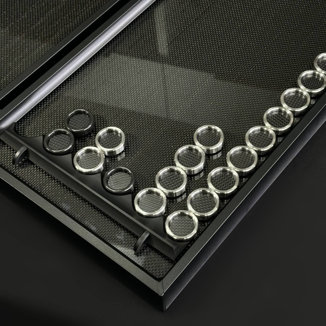 Backgammon de carbono y metal, 61*23cm, art.260000 