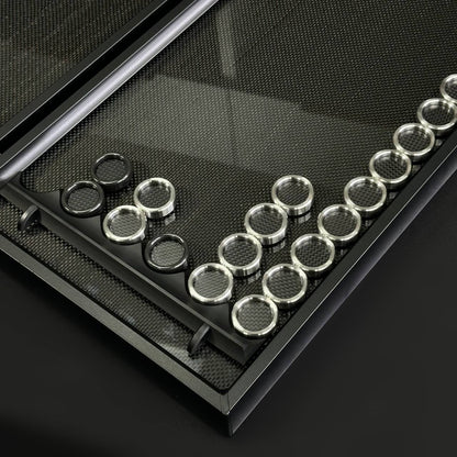 Exclusive Carbon Backgammon Set in Aluminum Basis, 61*26.5cm, Gift-ready