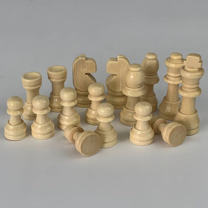 Small chess pieces set, 5.5cm King. Wooden game board accessories.