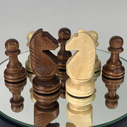 Medium chess pieces set, 9.0cm King. Wooden game board accessories