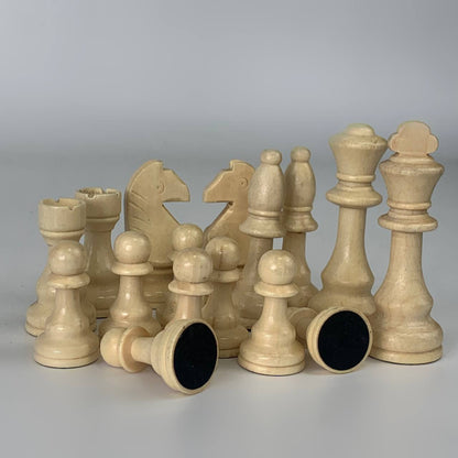 Medium chess pieces set, 9.0cm King. Wooden game board accessories